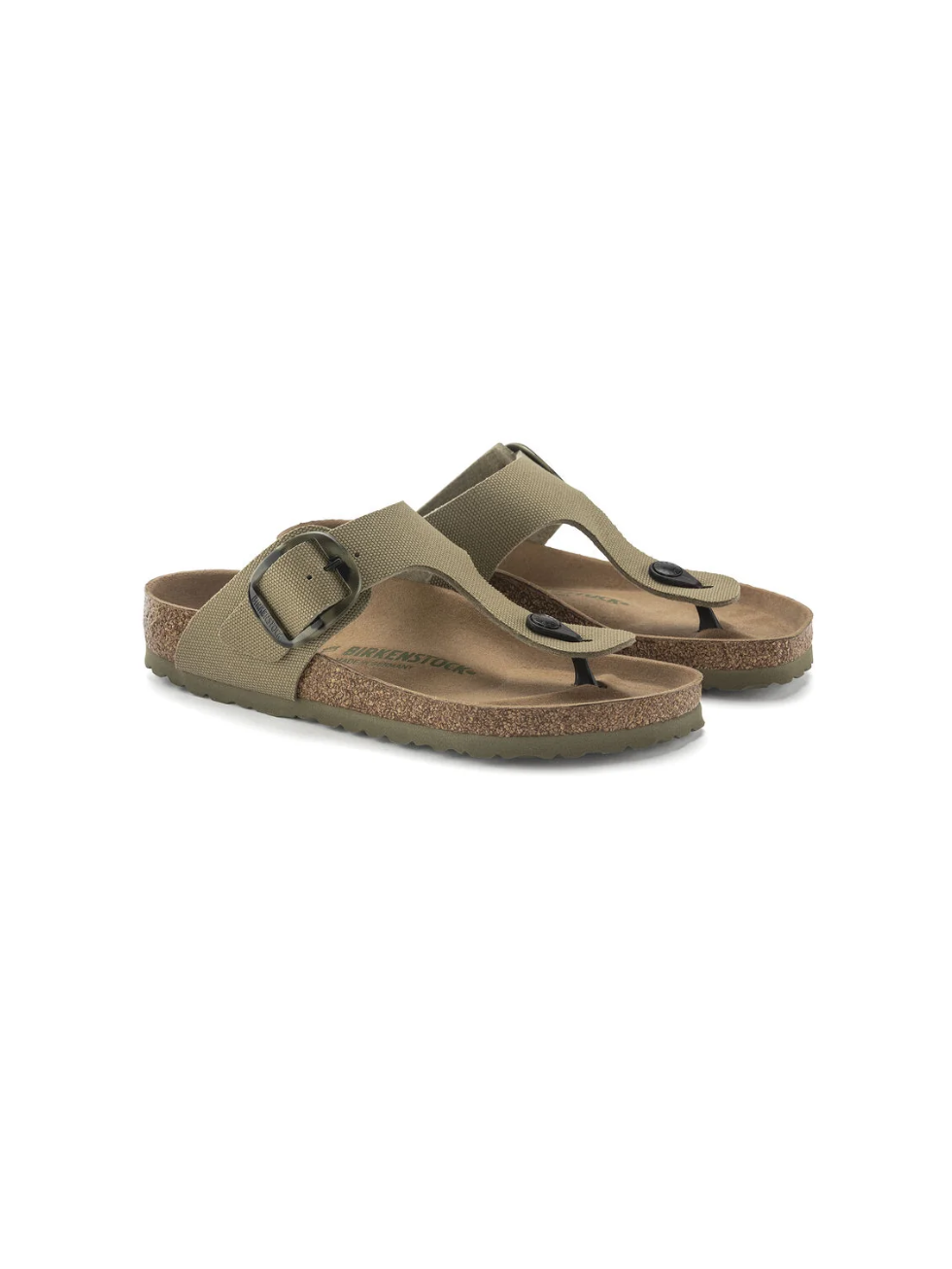 BIRKENSTOCK GIZEH VEGAN BIG BUCKLE FADED KHAKI