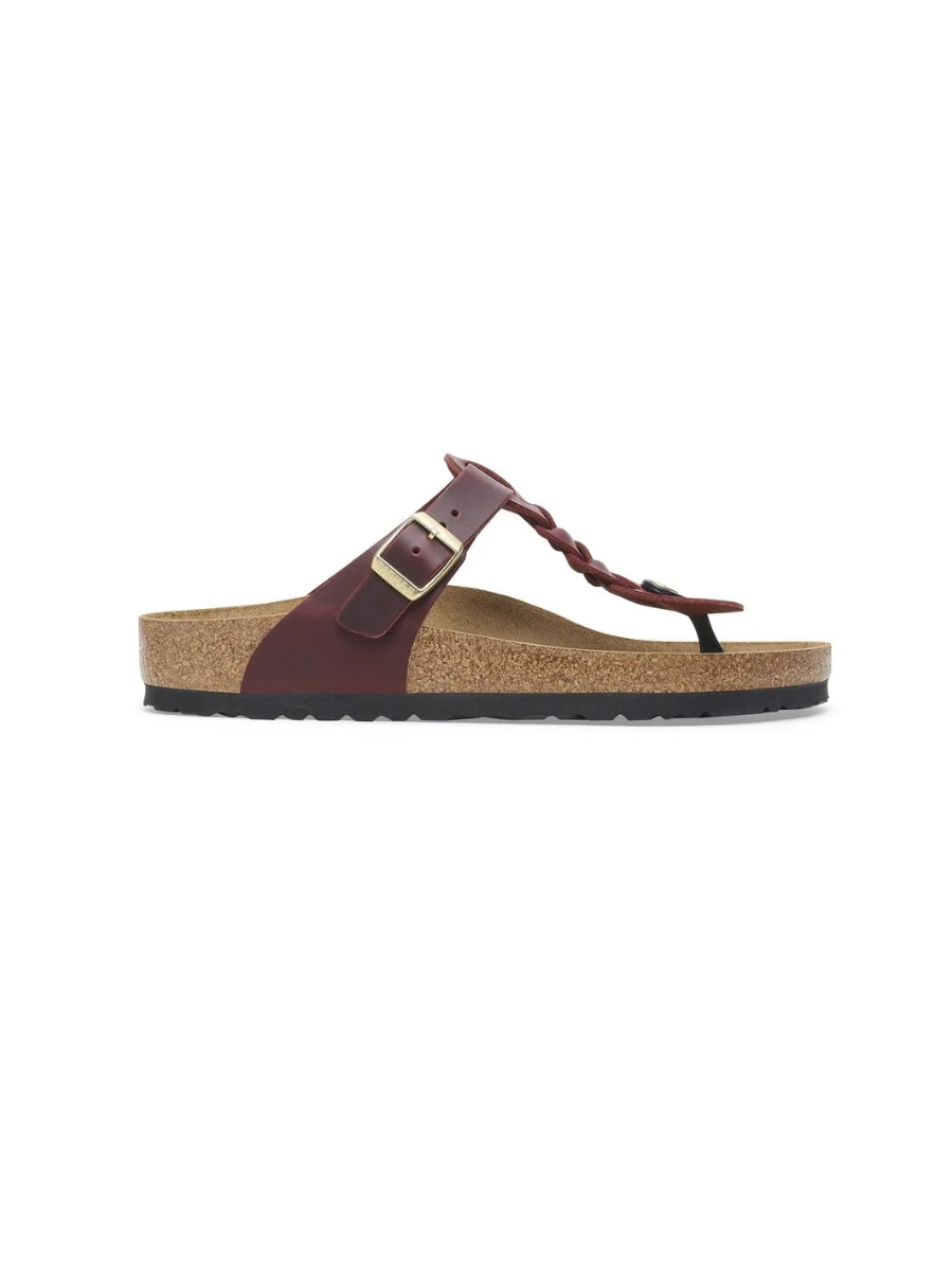 BIRKENSTOCK GIZEH BRAIDED ZINFANDEL OILED LEATHER