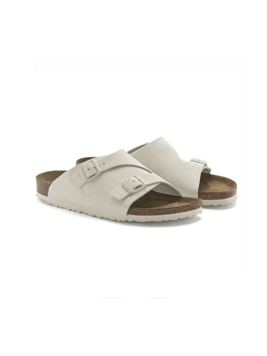 BIRKENSTOCK ZURICH ANTIQUE WHITE SUEDE LEATHER