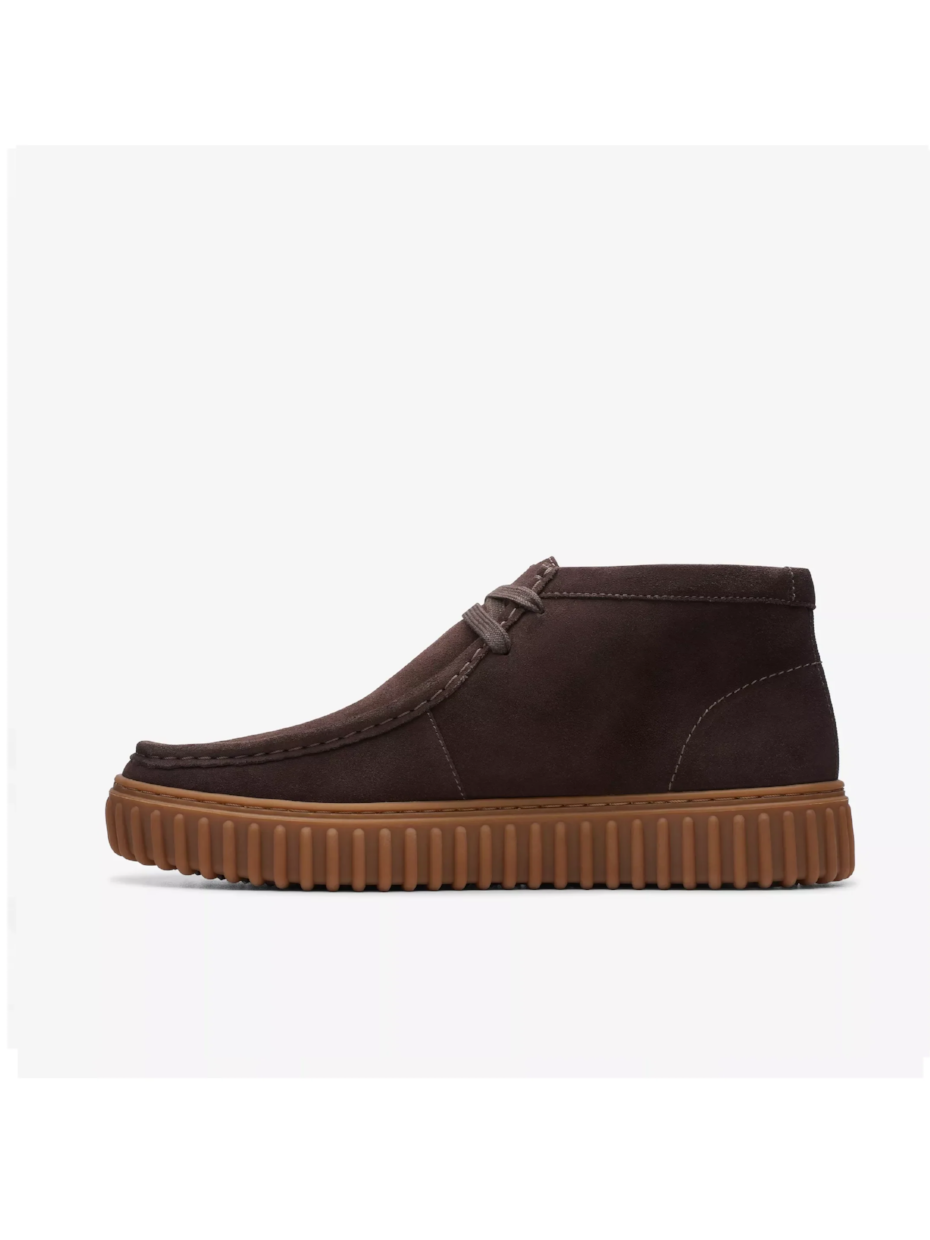 CLARKS TORHILL HI DARK BROWN SUEDE