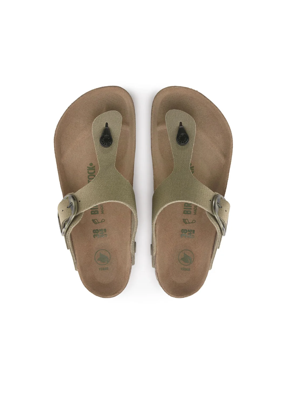 BIRKENSTOCK GIZEH VEGAN BIG BUCKLE FADED KHAKI