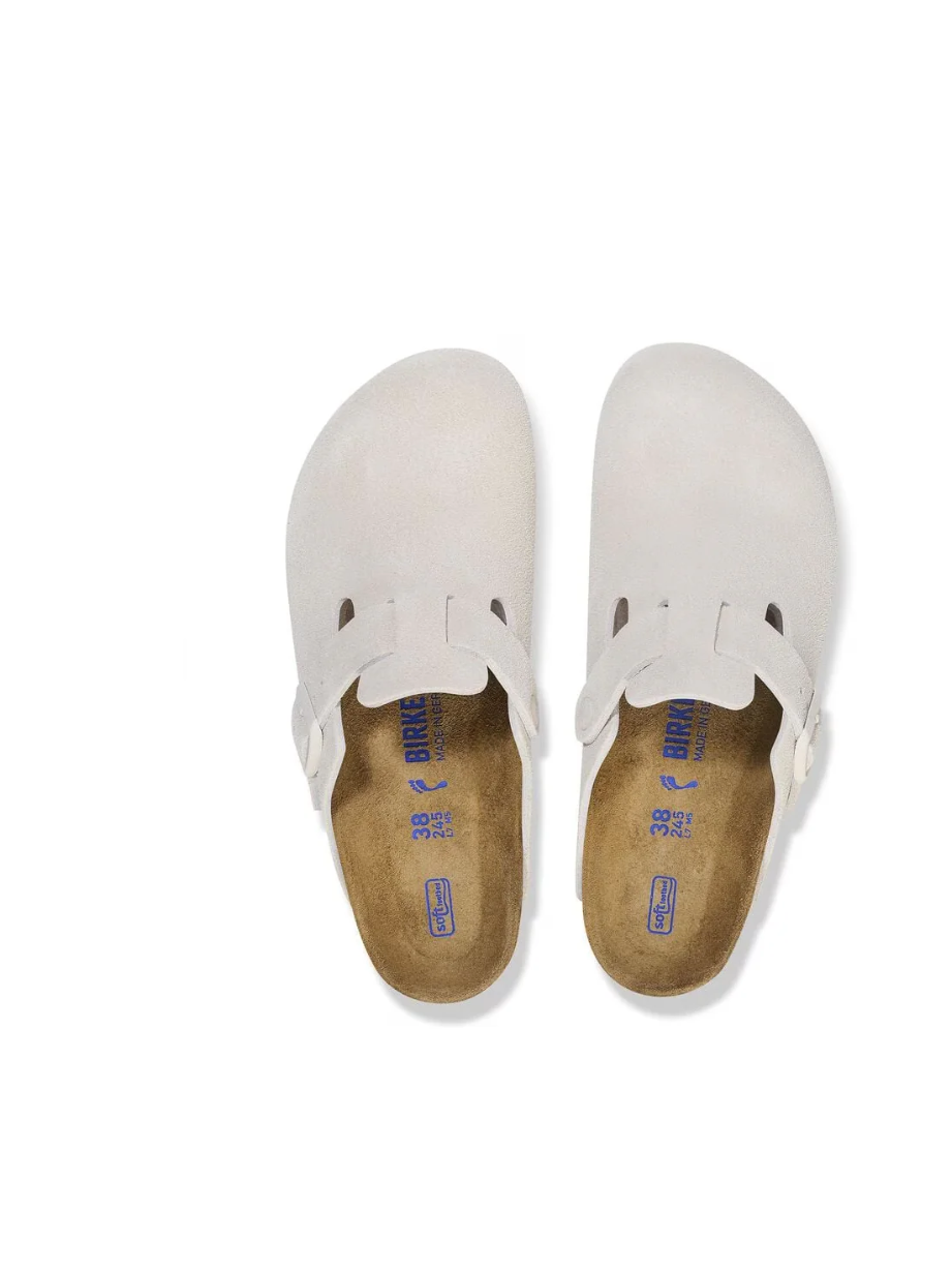 BIRKENSTOCK BOSTON SFB ANTIQUE WHITE SUEDE LEATHER