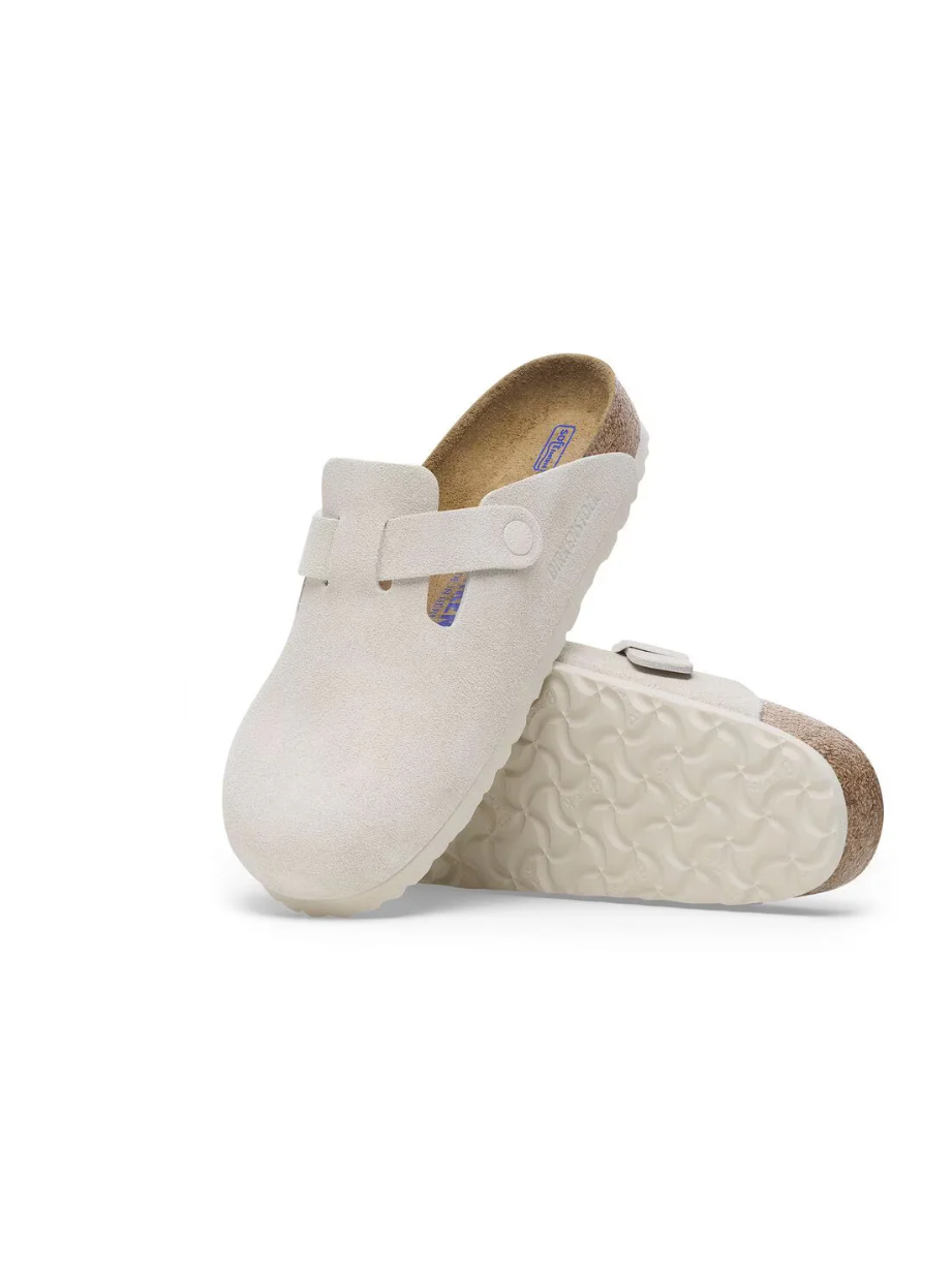 BIRKENSTOCK BOSTON SFB ANTIQUE WHITE SUEDE LEATHER