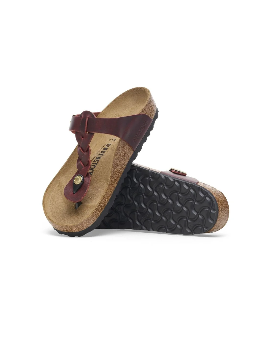 BIRKENSTOCK GIZEH BRAIDED ZINFANDEL OILED LEATHER