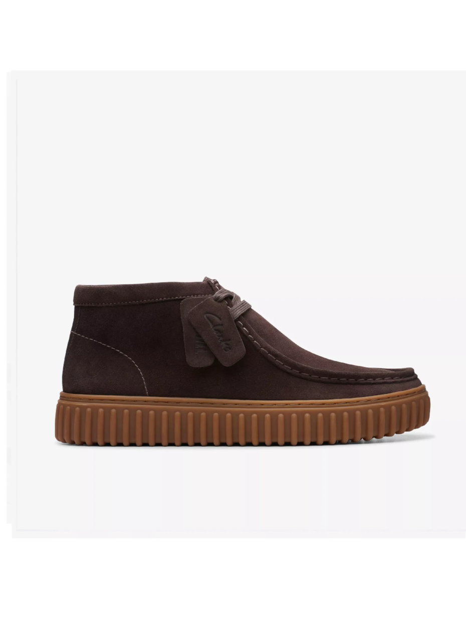 CLARKS TORHILL HI DARK BROWN SUEDE