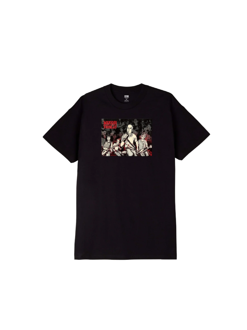 OBEY G.E.F X JUST A MINOR THREAT CLASSIC T-SHIRT BLACK