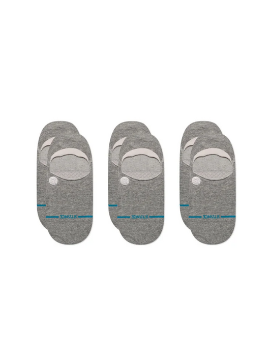 STANCE ICON NO SHOW SOCKS 3PK HEATHER GREY