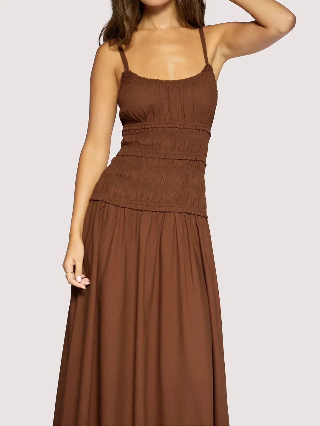 L+W INEZ MAXI DRESS BROWN