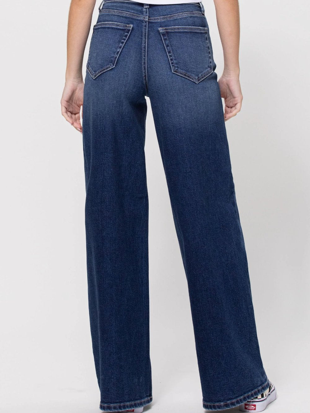 CELLO HIGH RISE WIDE LEG JEANS DARK DENIM