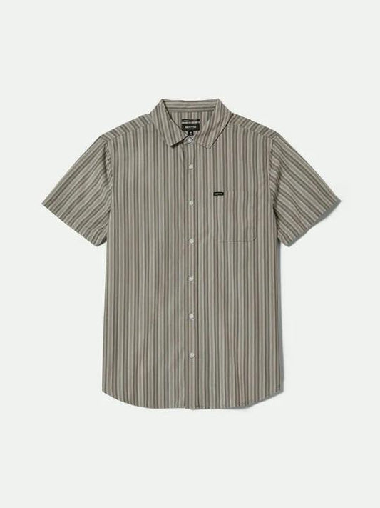 BRIXTON CHARTER STRIPE S/S SHIRT CHARCOAL GREY