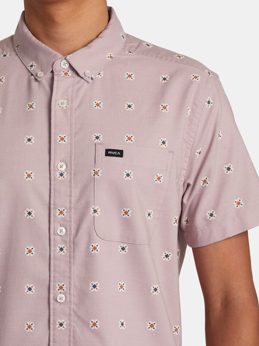 RVCA THAT'LL DO PRINT SHORT SLEEVE SHIRT PALE MAUVE MULTI