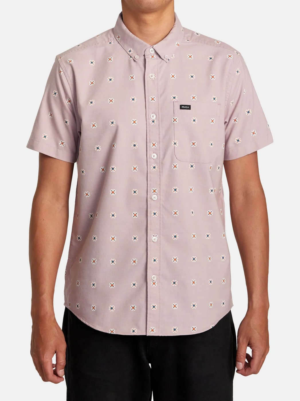RVCA THAT'LL DO PRINT SHORT SLEEVE SHIRT PALE MAUVE MULTI