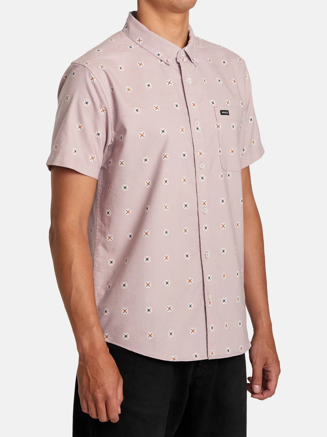RVCA THAT'LL DO PRINT SHORT SLEEVE SHIRT PALE MAUVE MULTI