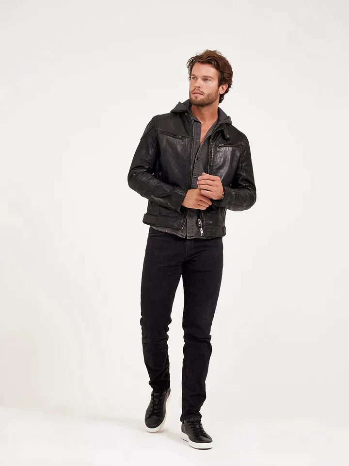 MAURITIUS BIKO LEATHER JACKET BLACK