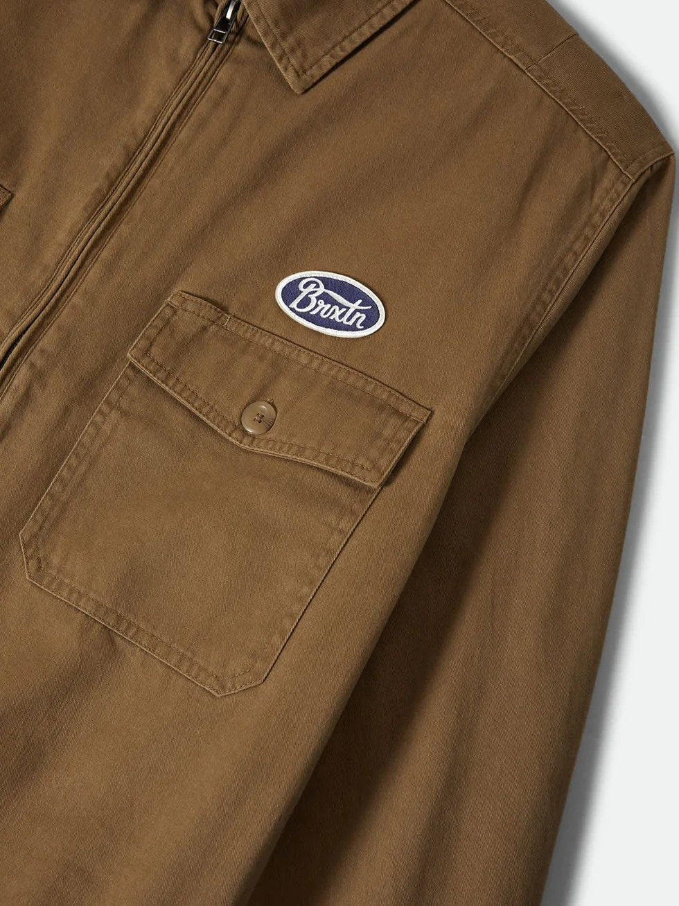 BRIXTON TRADEMARK LIGHTWEIGHT GARAGE JACKET WASHED KHAKI