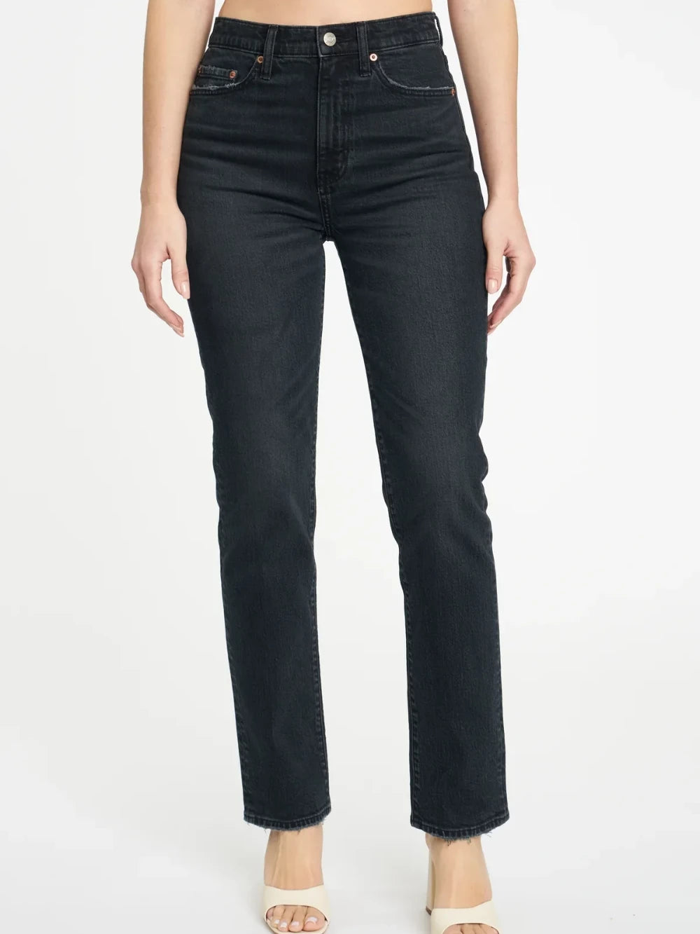 DAZE DENIM SMARTY PANTS HIGH RISE SLIM STRAIGHT INKED