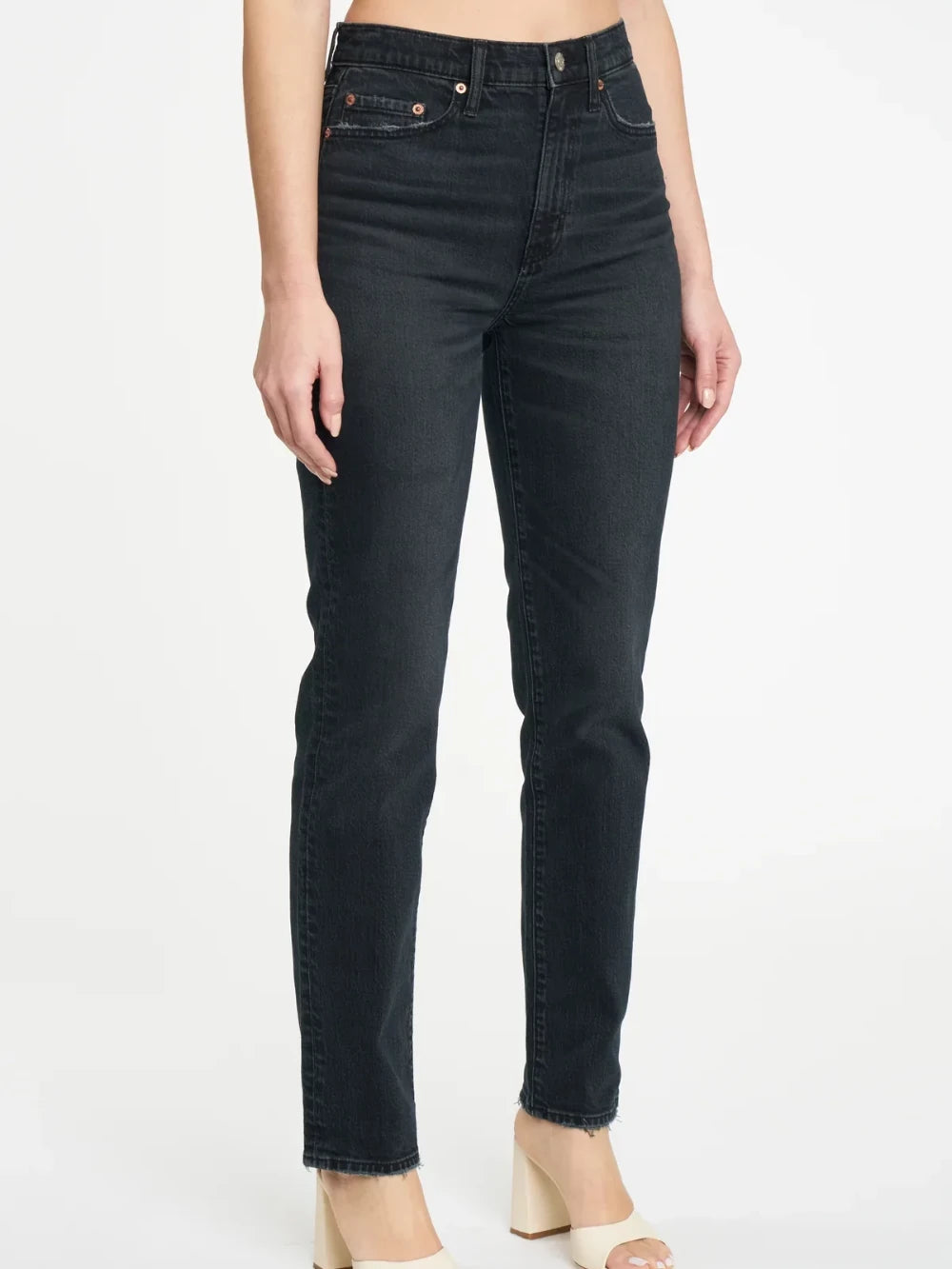 DAZE DENIM SMARTY PANTS HIGH RISE SLIM STRAIGHT INKED
