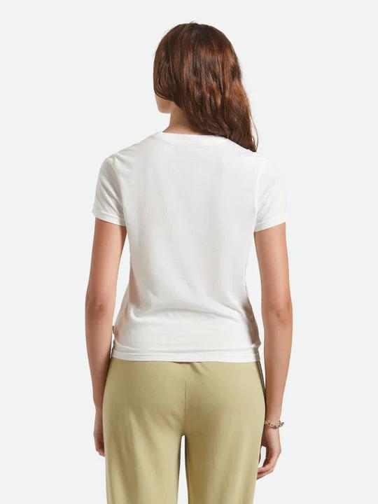BRIXTON CHILL OUT FITTED CREW T-SHIRT OFF WHITE