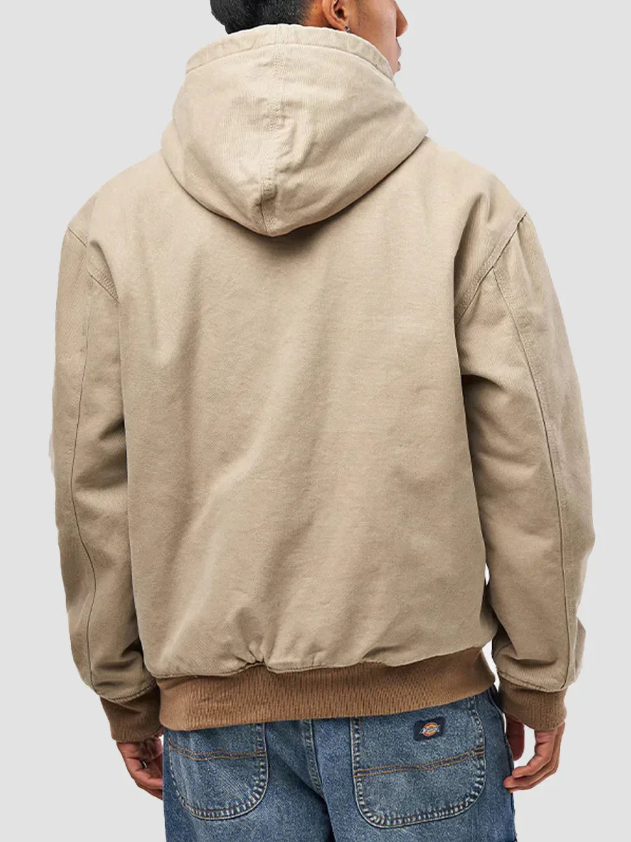 DICKIES HILHAM HOODED CANVAS JACKET DESERT SAND