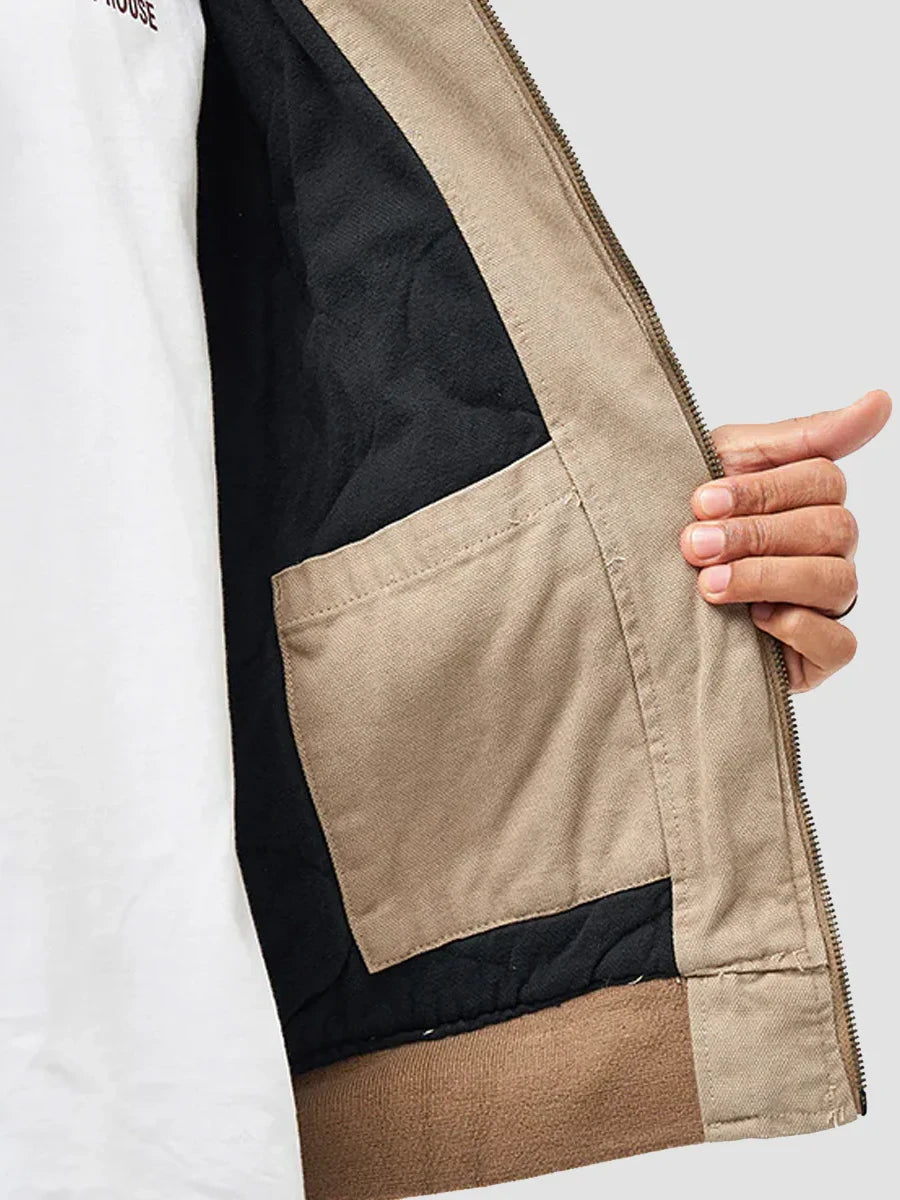 DICKIES HILHAM HOODED CANVAS JACKET DESERT SAND