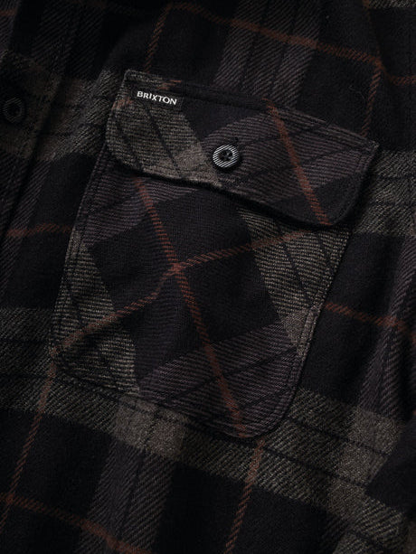 BRIXTON BOWERY L/S FLANNEL BLACK/CHARCOAL