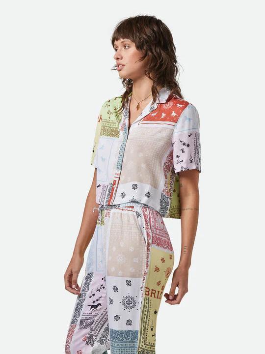 BRIXTON SILKY BOWLING BUTTON DOWN MULTI BANDANA