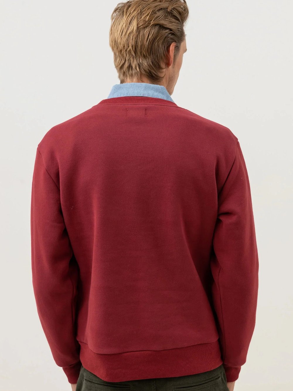 RHYTHM EMBROIDERED FLEECE CREW MULBERRY BACK