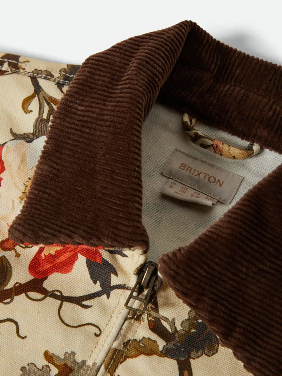 BRIXTON MECHANICS GARAGE ZIP JACKET BOTANICAL FLORAL