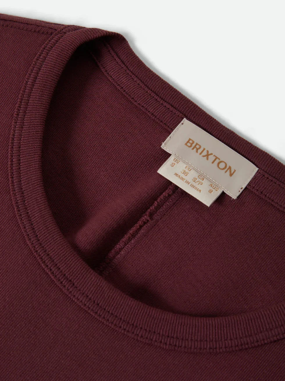 BRIXTON CAREFREE ORGANIC GARMENT DYE PERFECT T-SHIRT PORT