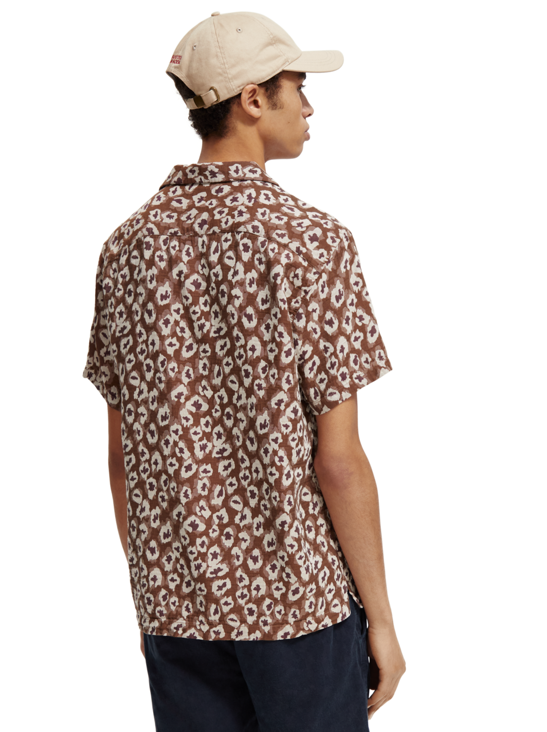 SCOTCH & SODA HAWAII JACQUARD SHIRT TAUPE ANIMAL