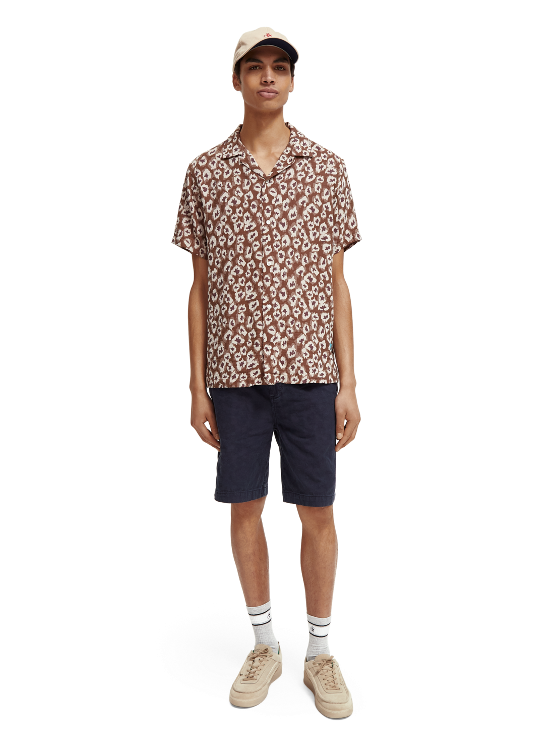 SCOTCH & SODA HAWAII JACQUARD SHIRT TAUPE ANIMAL