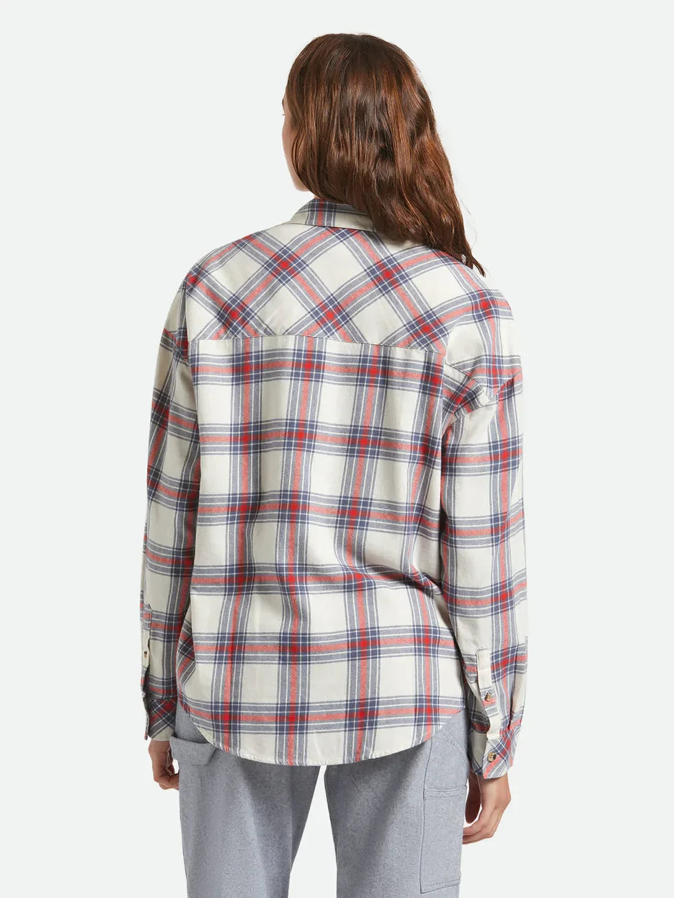 BRIXTON BOWERY VINTAGE OVERSHIRT OFF WHITE/BERRING SEA