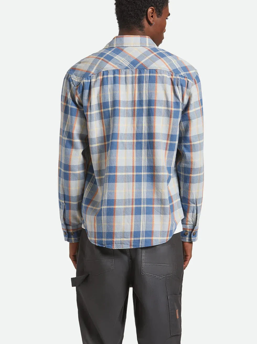 BRIXTON VINTAGE WASH FLANNEL BLUE/ORANGE