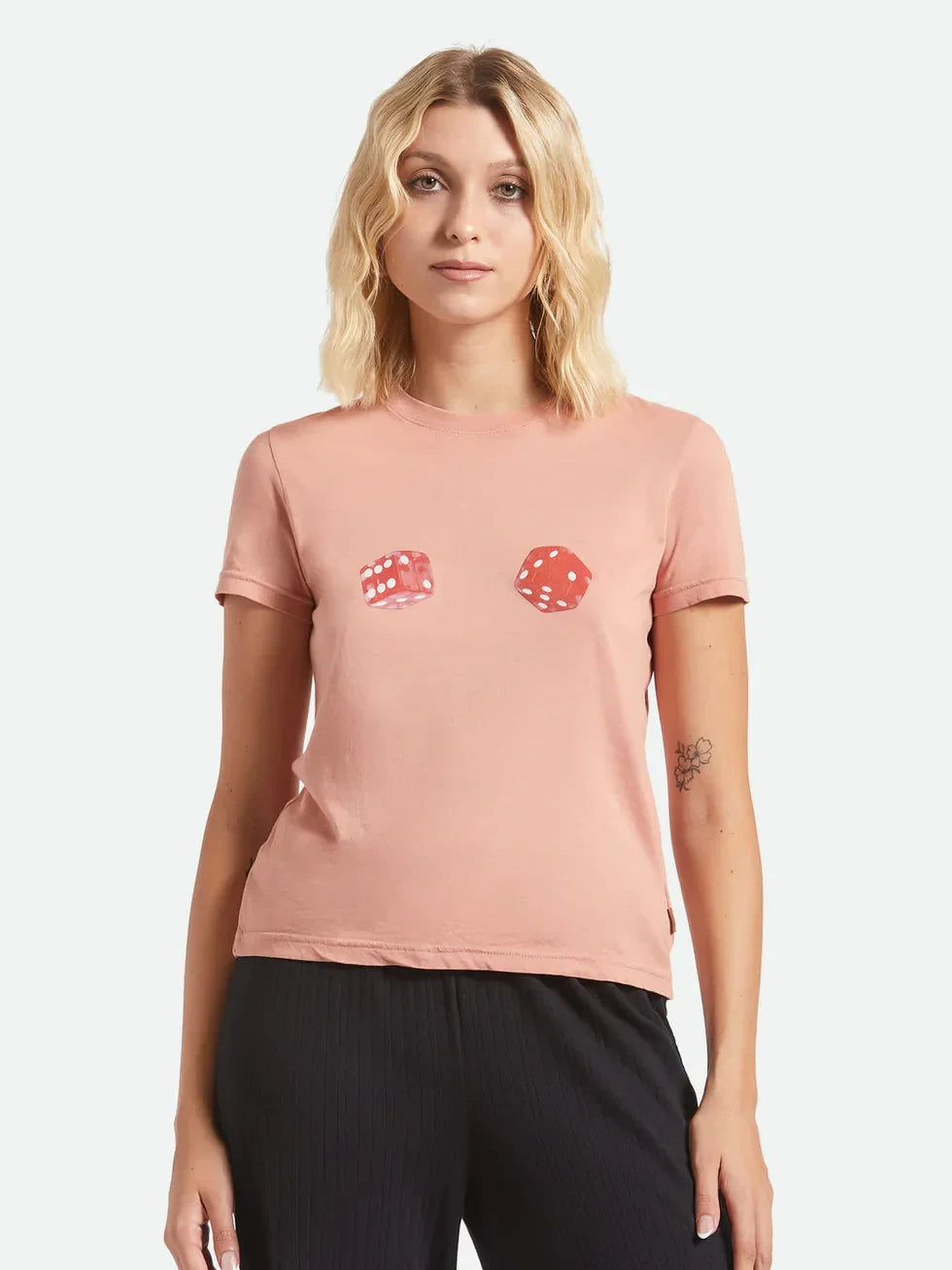 BRIXTON TOSSED DICE CREW T-SHIRT ITALIAN CLAY