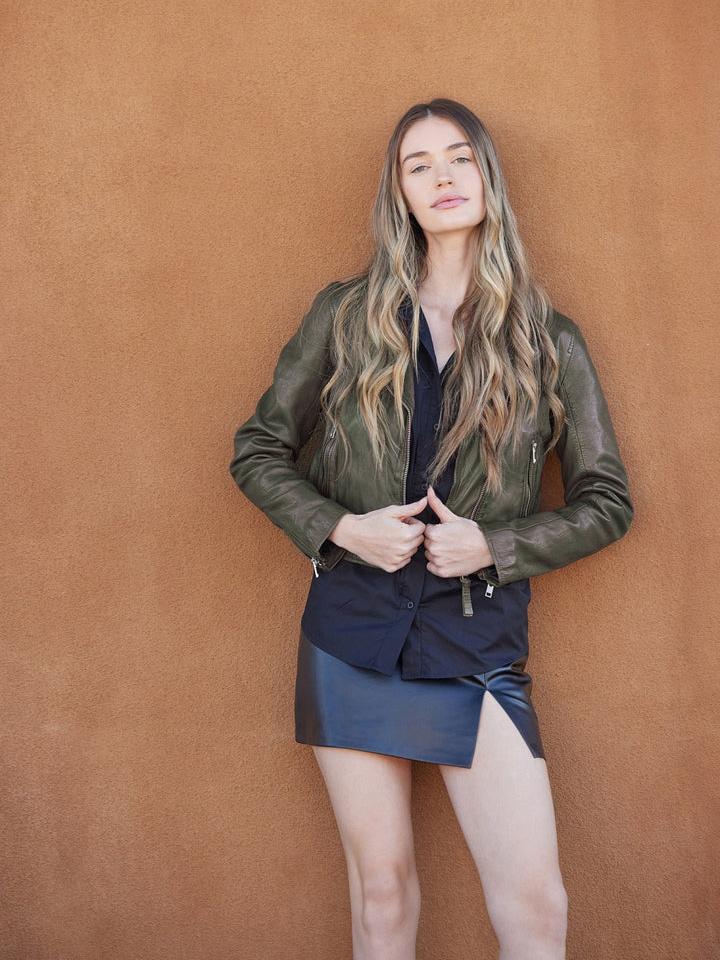 MAURITIUS JULENE LEATHER JACKET JADE