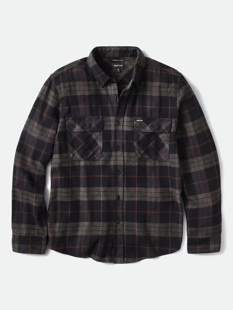 BRIXTON BOWERY L/S FLANNEL BLACK/CHARCOAL