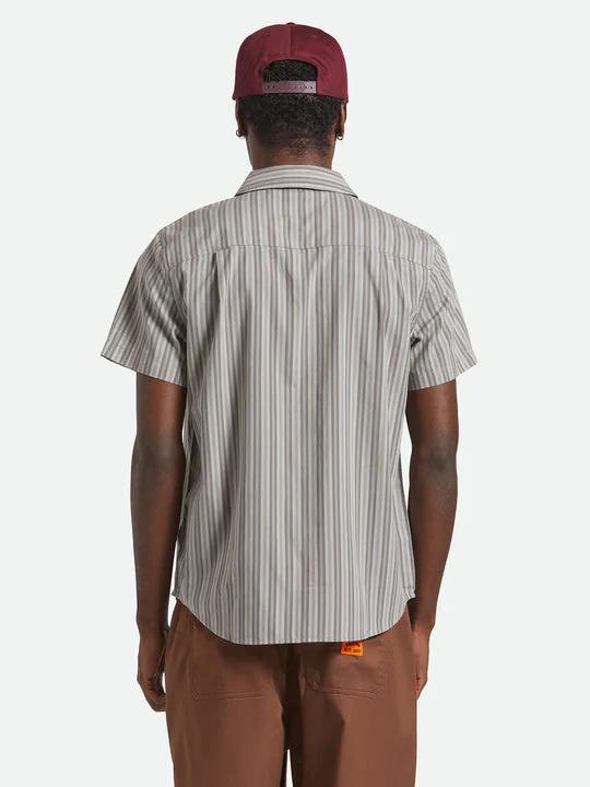 BRIXTON CHARTER STRIPE S/S SHIRT CHARCOAL GREY