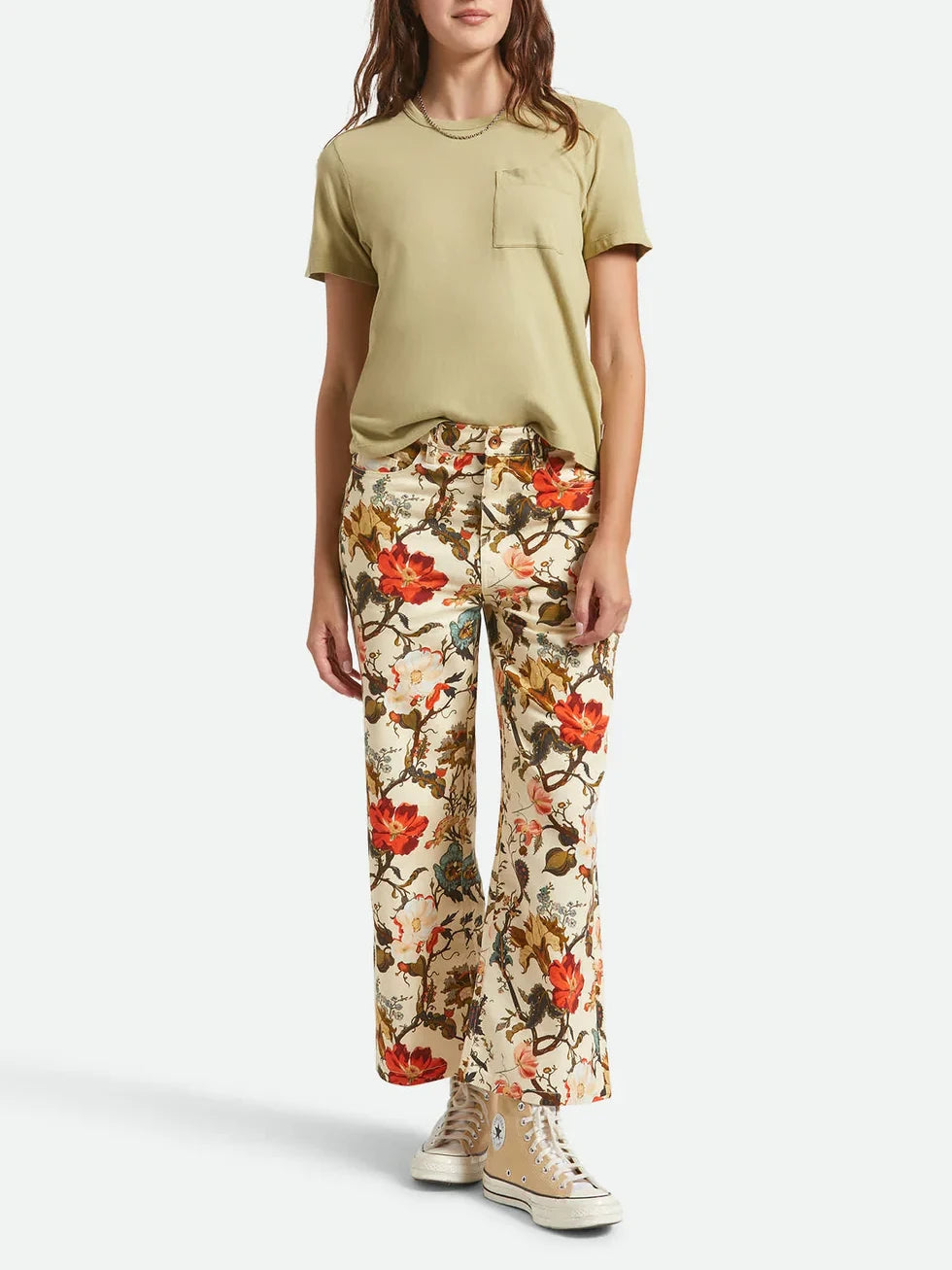 BRIXTON MARGO CROPPED 5 POCKET PANT BOTANICAL FLORAL