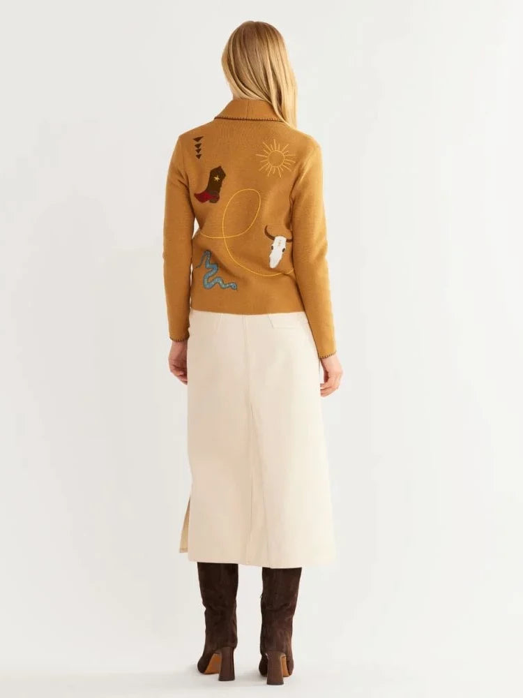 PENDLETON WESTERN SOUVENIR CARDIGAN BROWN