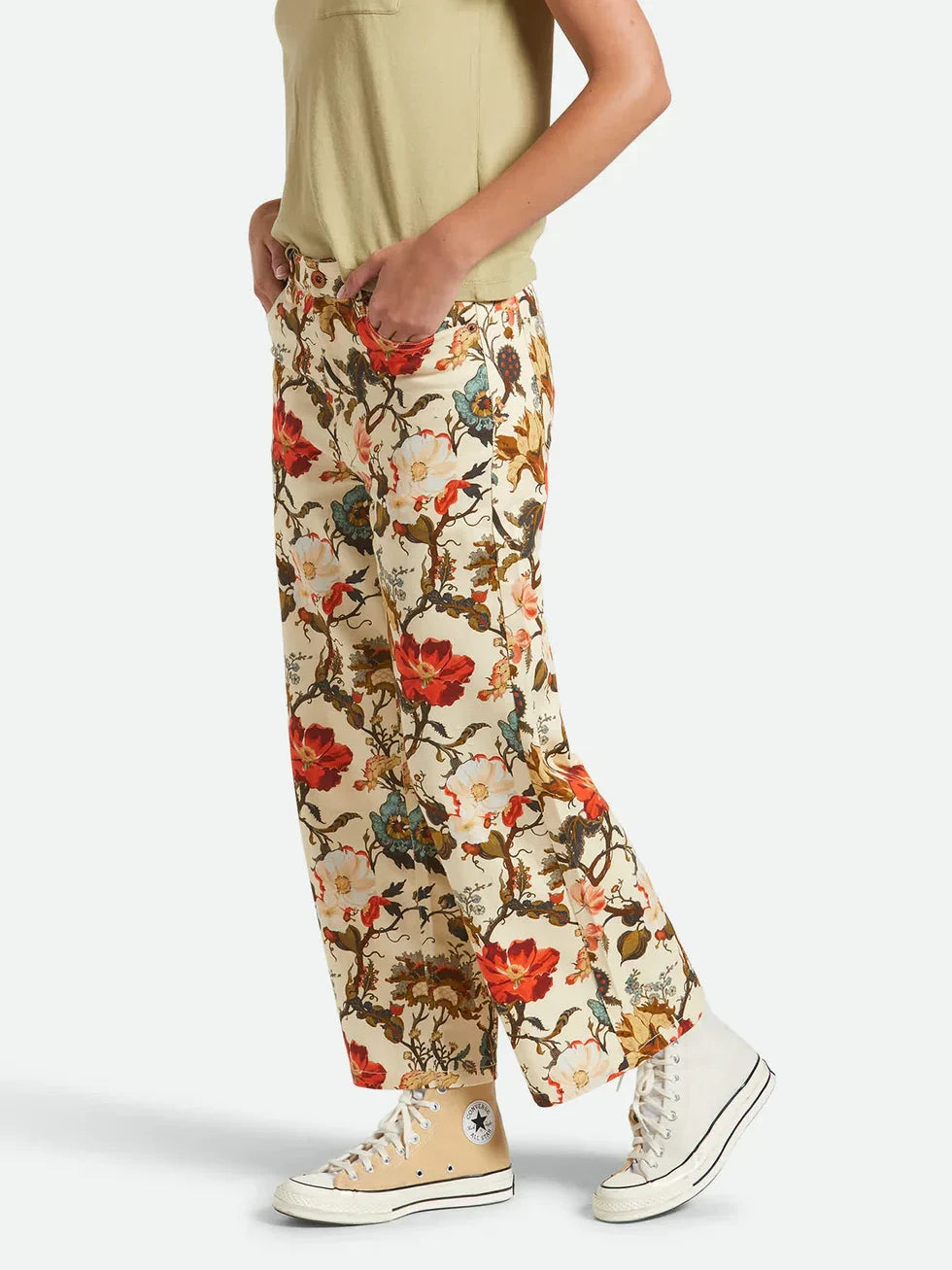BRIXTON MARGO CROPPED 5 POCKET PANT BOTANICAL FLORAL