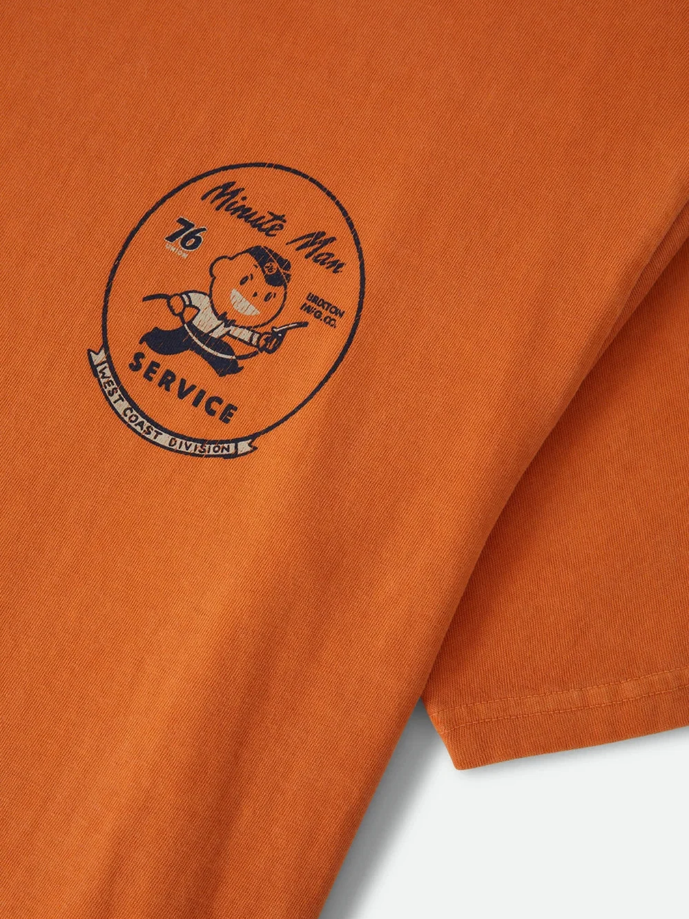 BRIXTON 76 MINUTE MAN STANDARD T-SHIRT WASHED ORANGE