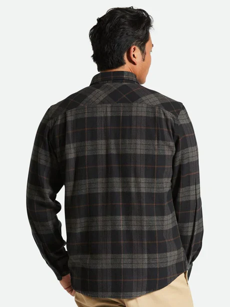 BRIXTON BOWERY L/S FLANNEL BLACK/CHARCOAL