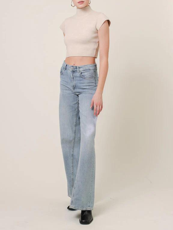 LINE & DOT RUMI SHORT SLEEVE SWEATER BONE