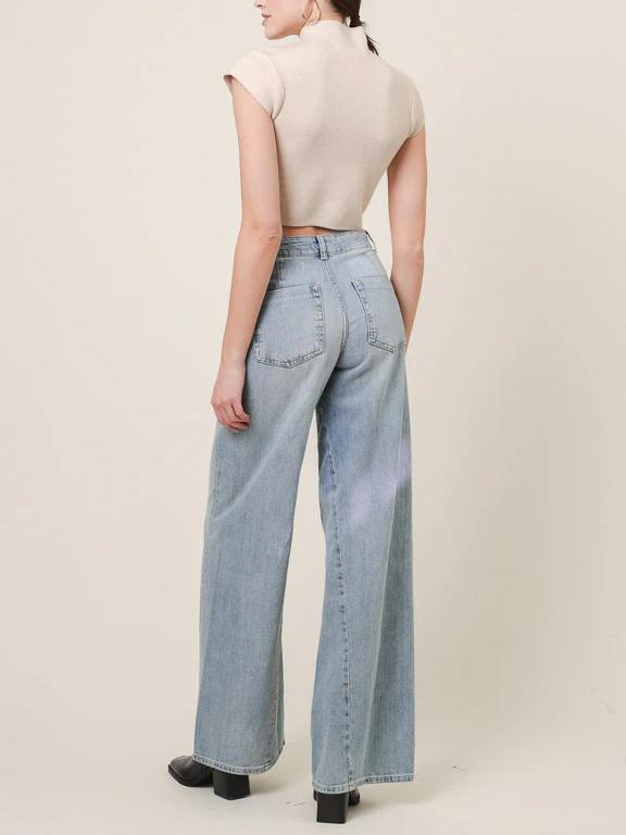 LINE & DOT RUMI SHORT SLEEVE SWEATER BONE