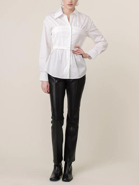 LINE & DOT RENE POPLIN TOP IVORY 