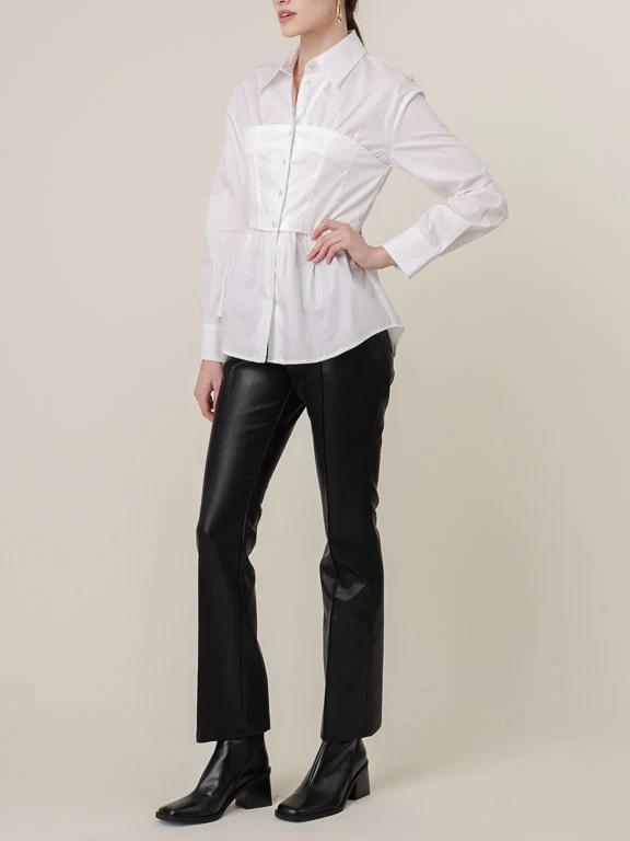 LINE & DOT RENE POPLIN TOP IVORY