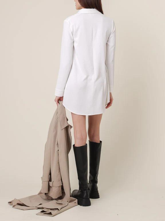 LINE & DOT RITA BUTTON DOWN SHIRT DRESS IVORY