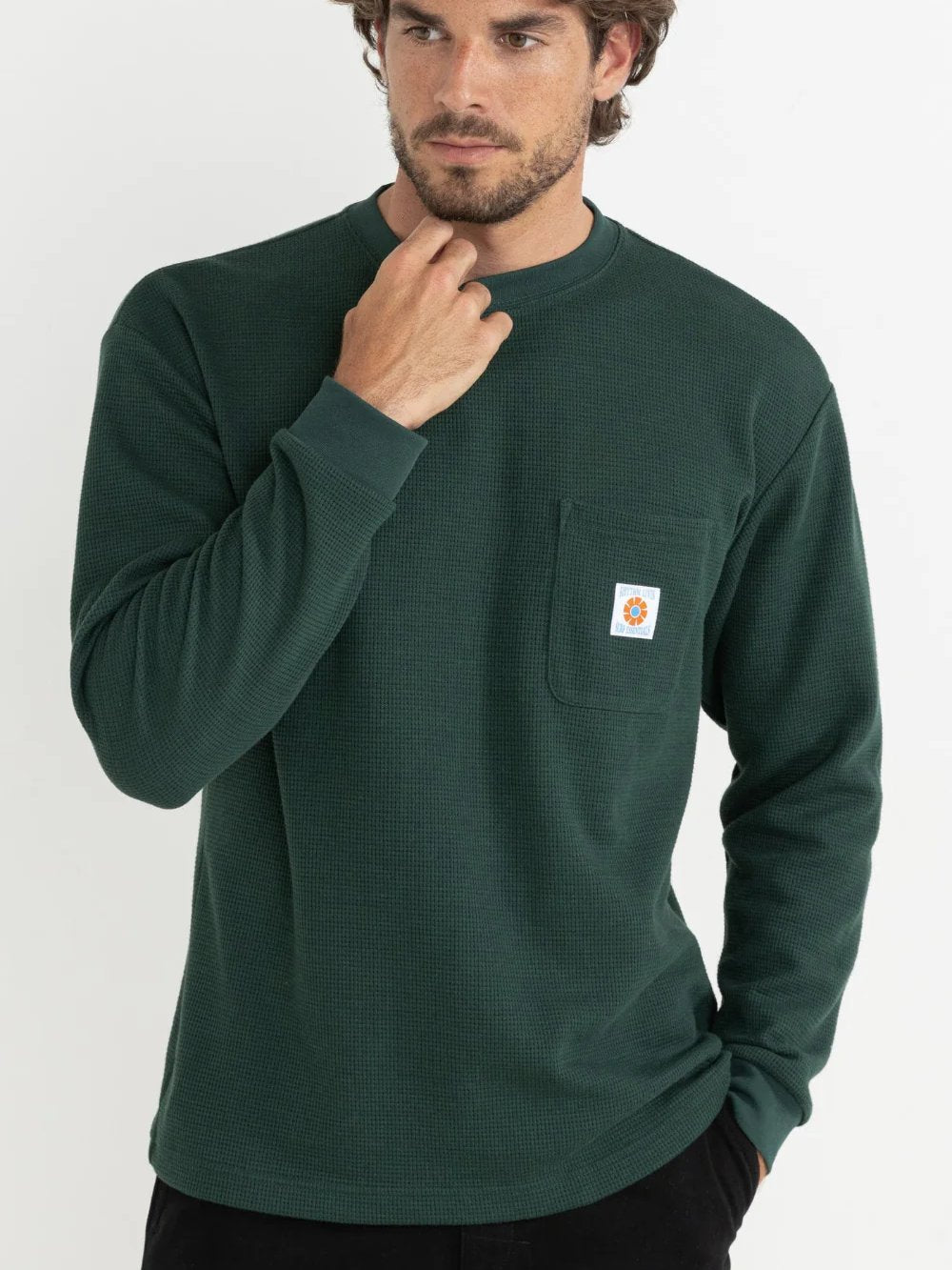 RHYTHM VINTAGE POCKET L/S WAFFLE PINE