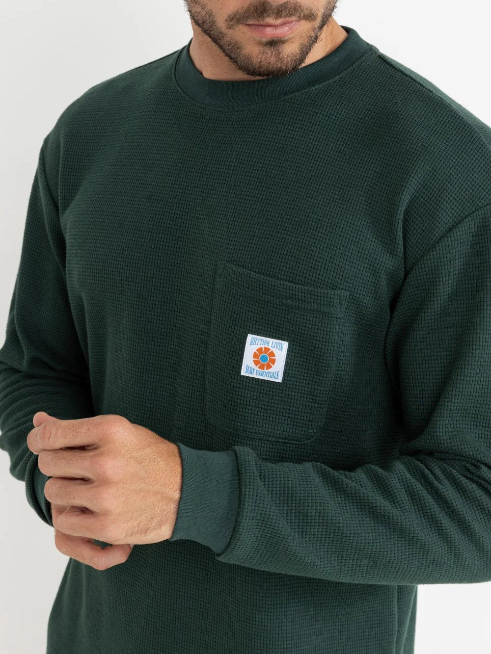 RHYTHM VINTAGE POCKET L/S WAFFLE PINE