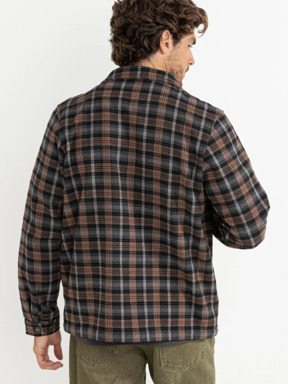 RHYTHM POLAR BOND LS FLANNEL CHARCOAL